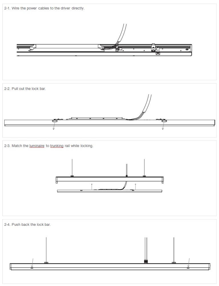Wiring and Locking Installation of LED Linear Single Lamps
