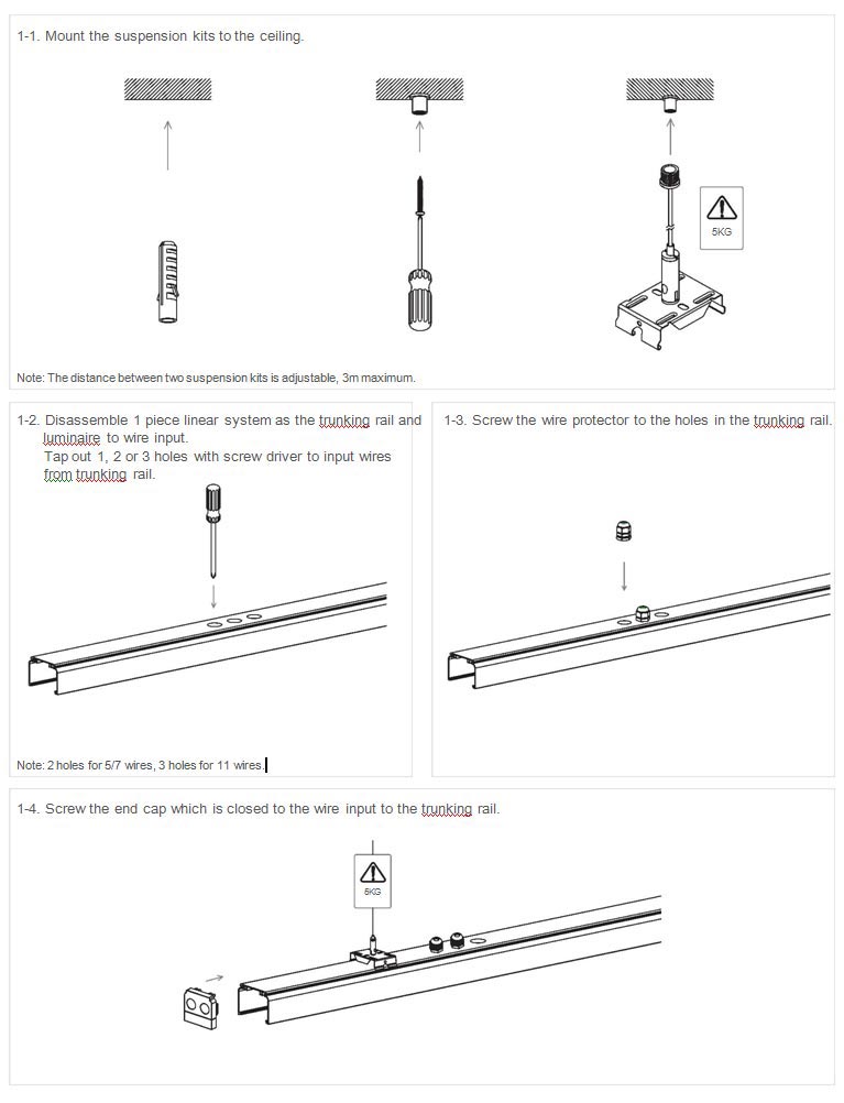 installation of LED Linear Lighting System - Suspension