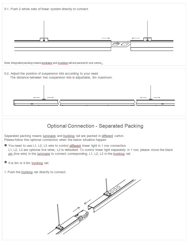 Connection Installation of LED Linear Lighting System