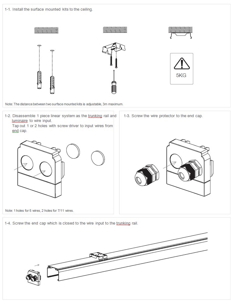 Surface Mounted Installation of LED Linear Lights System