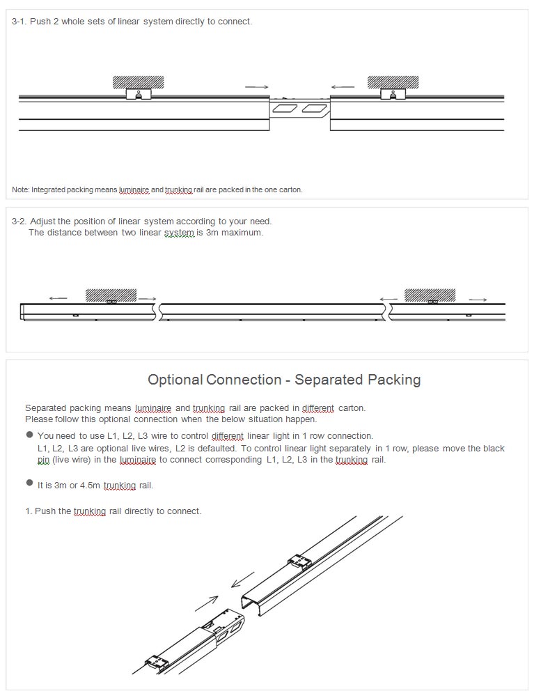 Connection Installation of LED Linear Lights System