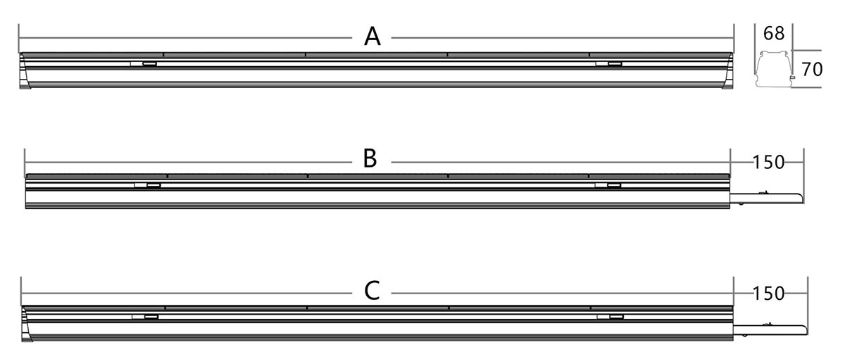 Size of LED Linear Light