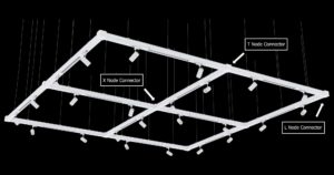 Lighting System Connected With Node Connector for 26W-85W Linkable LED Linear Light System