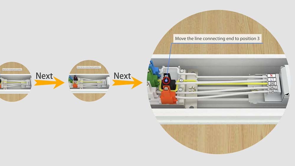 Move the line connecting end to position 3