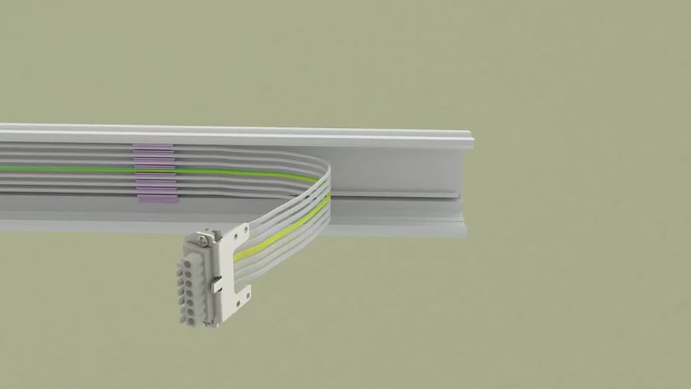 Fold the wire and the splicing terminal back into the track