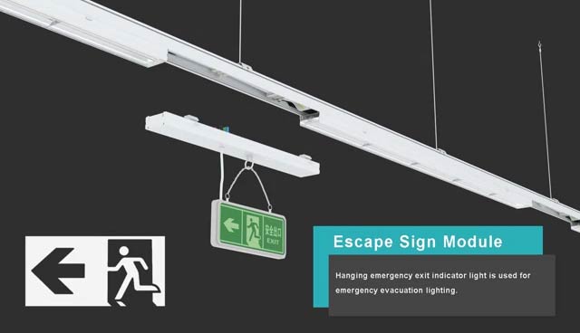 Escape Sign And Emergency Lighting for LED Linear Pendant Light Fixtures