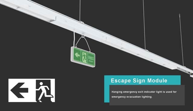 Escape Sign And Emergency Lighting for LED Linear Pendant Light Fixtures